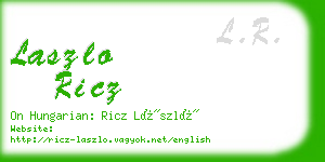 laszlo ricz business card